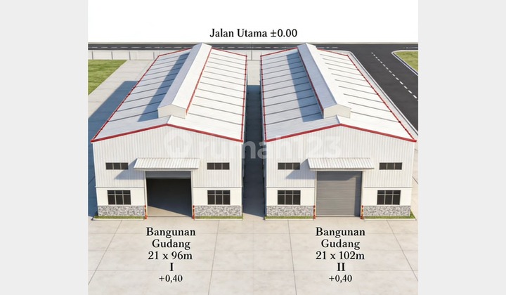 Disewakan Pabrik / Gudang Baru Berada di Pinggir Jalan Utama Parung Panjang, Bogor