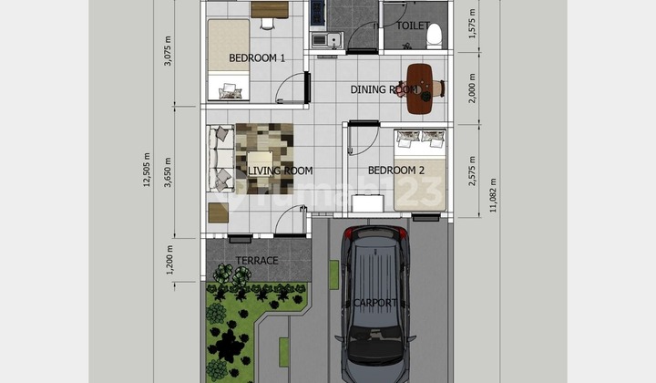Rumah 1 Lantai SHM Cicilan Bertahap di Cilacap