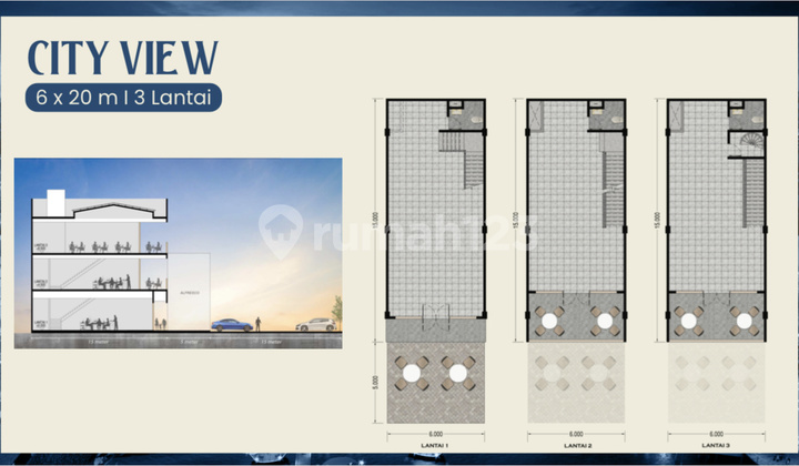 Sell 165 Million Installment 36X or 9.1M Batavia Shop House Viral 24 Hours Non-Stop at Riverwalk Island Pik - Sell Batavia Shop House 120 Sqm 6X20 3 Floors Riverwalk Island Pik 2