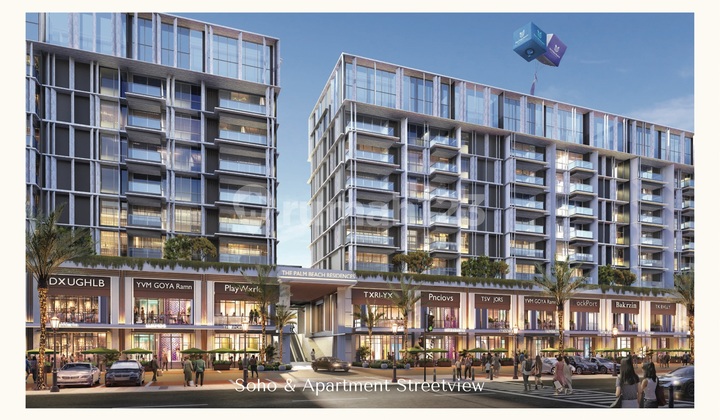 Apartment Premium The Palm Beach 2 Bedroom di Riverwalk Island Pik Baru