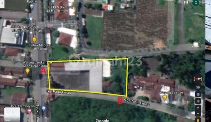 Warehouse on Jl Teuku Umar near Tegal Besar Gas Station, available for yearly lease. SHM ready.