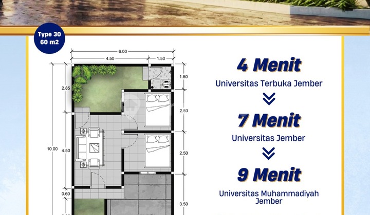 Subsidi Dekat Kampus Unej 30/60, SHM Pbg