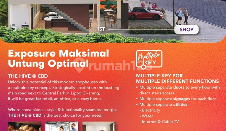 New Ruko The Hive CBD Lippo Cikarang, Strategic Location on Jl. Orange County Boulevard 2