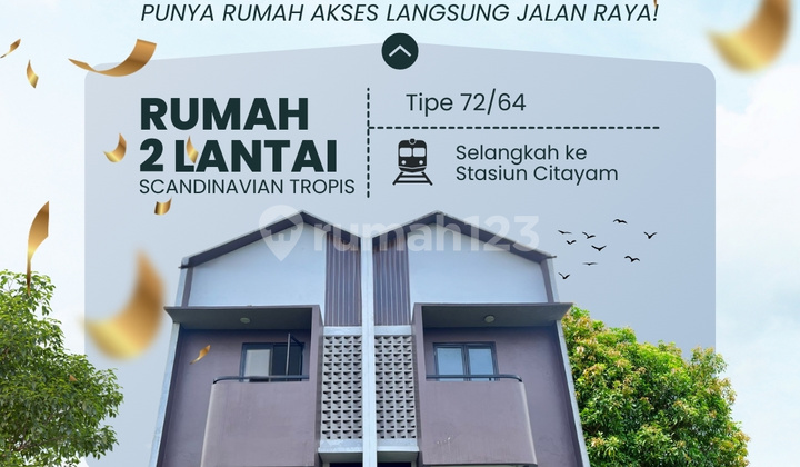 Rumah Scandinavian Tropis 2 Lantai, Selangkah ke Stasiun Citayam