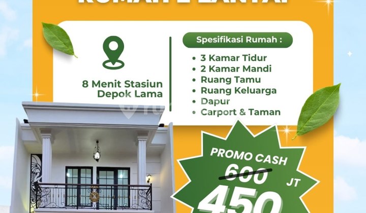 Promo Soft Launching of the First 5 Units of 2-Storey Houses Near Depok Station