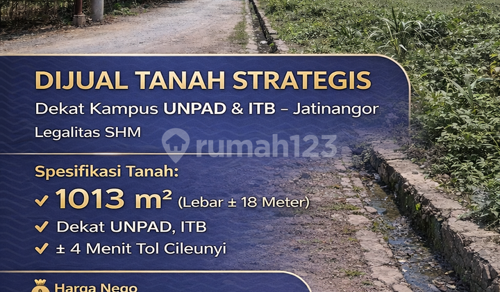 Lahan 1013M² SHM Dekat Ipdn & Ikopin Jatinangor