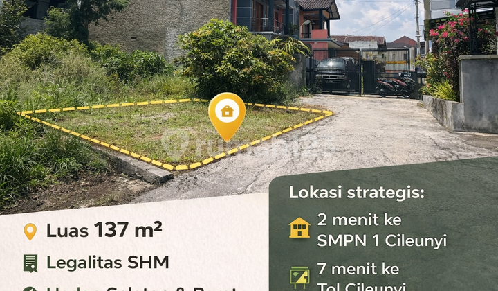Jual Cepat Tanah Hoek 137M² di Kavling Haruman Cimekar 490 Jt