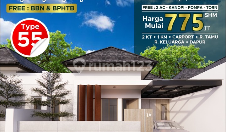 Modern Minimalist House in a Housing Complex Near Godean Police Station