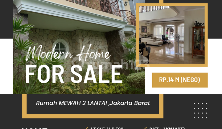 Dijual Rumah Mewah 2Lt di Kemanggisan