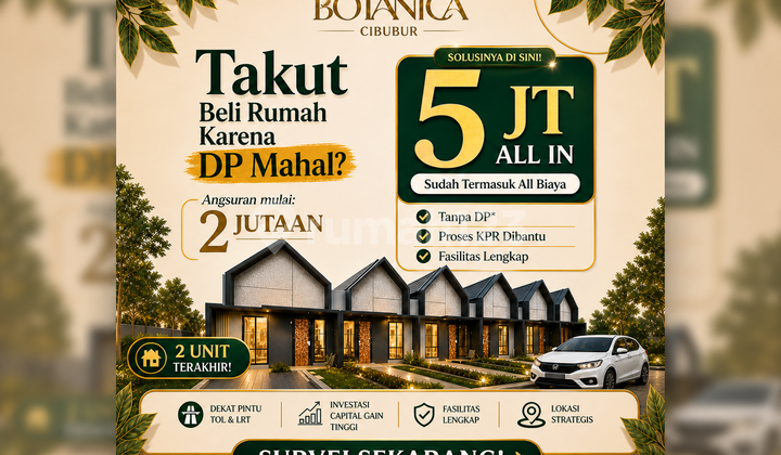 Rumah 1 Lantai Cileungsi Tanpa DP Cicilan Hanya 2 Jutaan