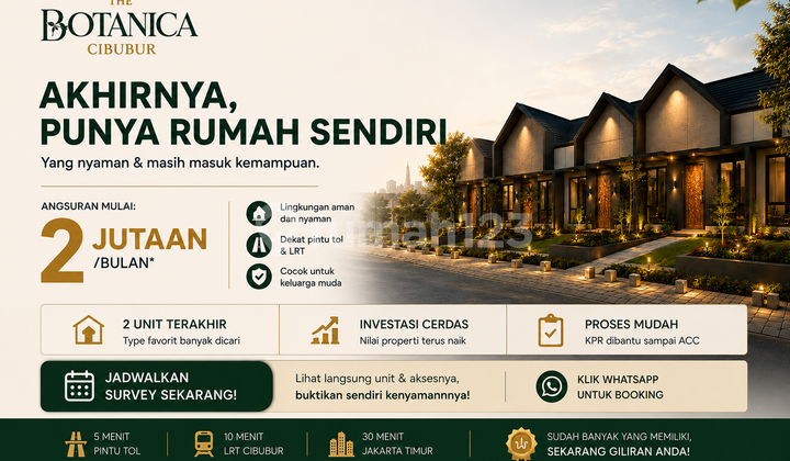 Rumah 1 Lantai Aman & Nyaman di Cileungsi Fasilitas Lengkap Cicilan 2 Jutaan Rumah 1 Lantai Aman & Nyaman di Cileungsi Fasilitas Lengkap Cicilan 2 Jutaan