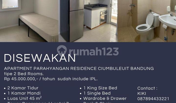 For Rent Apartment Parahyangan Residence Bandung Cool and Strategic Location to Bandung's Popular Spots and Unpar Campus 2