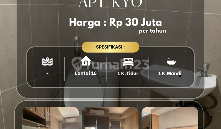 Kyo Apartment Near Ubaya Tenggilis, Studio Unit, 16th Floor