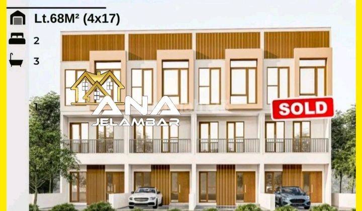 Ana* Rumah Baru 3.25lt Luas 4x17m Jln 2 Mobil Harga 2m-an Di Jelambar - * Good-deal!!* 1