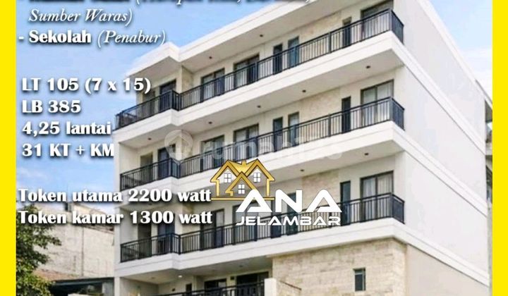 Ana New Boarding House 4.25 Floors Area 7x15 m² Suitable for Investment, 31 Bedrooms, 31 Bathrooms, in Tomang - *Good Deal!!* 1