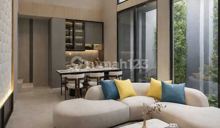 Modern Glass House, 3 Lantai, Siap Huni, Bebas Banjir, SHM