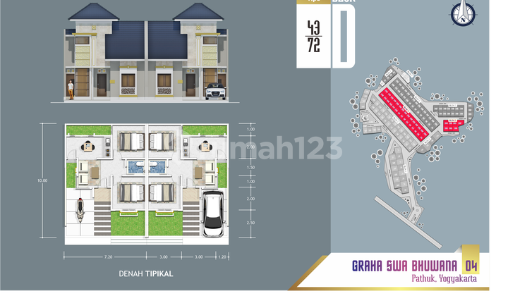 Jual Rumah Minimalis Modern Type 43/72 Patuk, SHM - 380 Jt 2