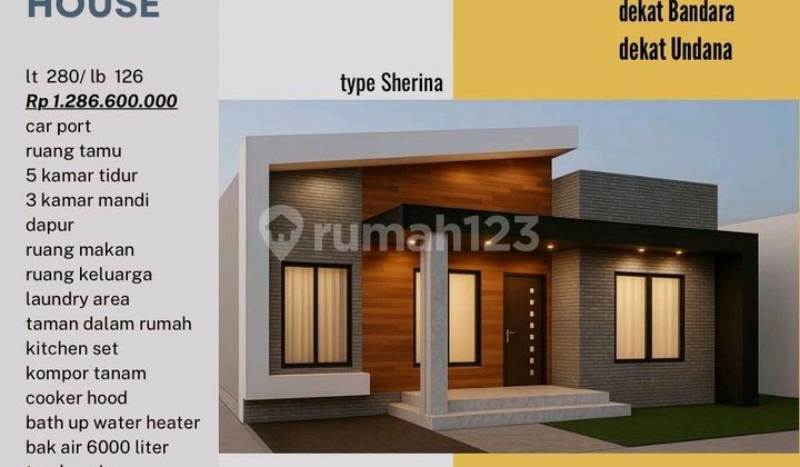 "Beverly House Type Sherina di Penfui - Dekat Bandara & Undana, 5 Kamar Tidur dengan Taman Dalam & Fasilitas Lengkap 1