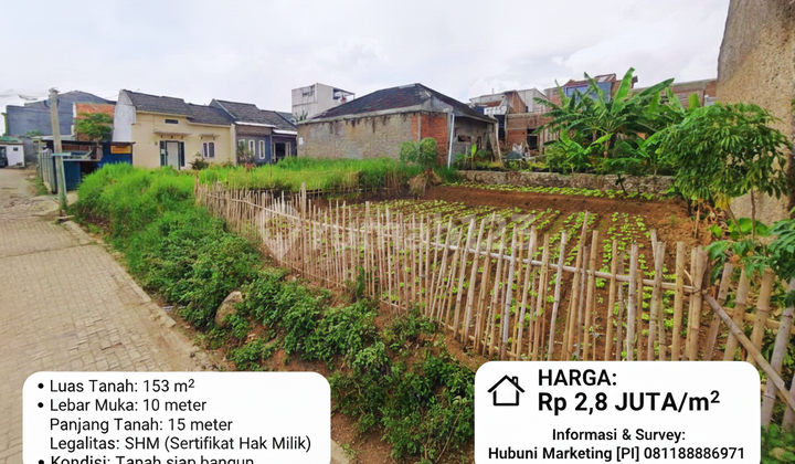 Tanah Matang 153M² di Cihanjuang - Lebar 10M - Siap Bangun & SHM