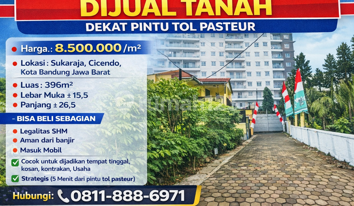 Tanah 396 M² Area Emas Cicendo - Sangat Dekat Tol Pasteur!