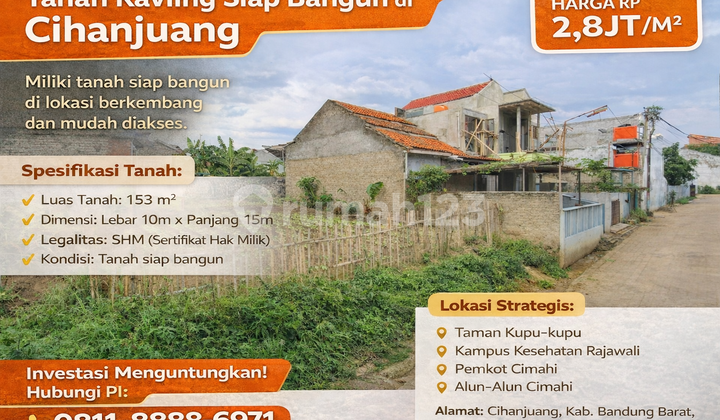 Tanah Potensial 153 M² Area Berkembang Cihanjuang - SHM