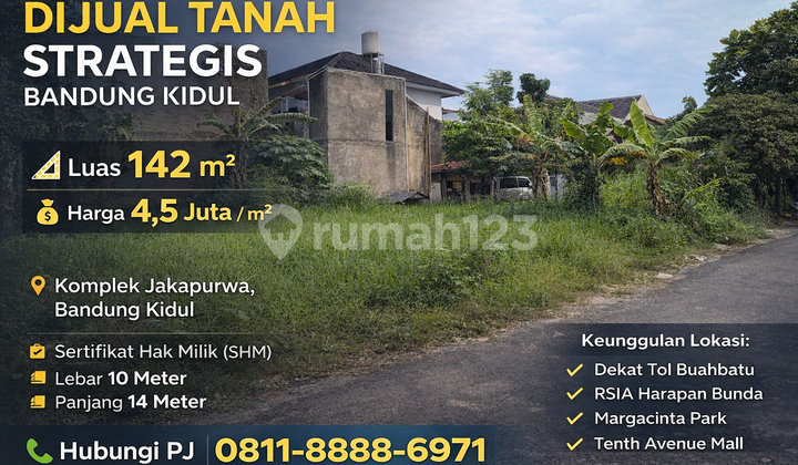 Strategic Land SHM 142 M² in Jakapurwa, Near Buahbatu Toll - Only Rp 4.5 Million/M²