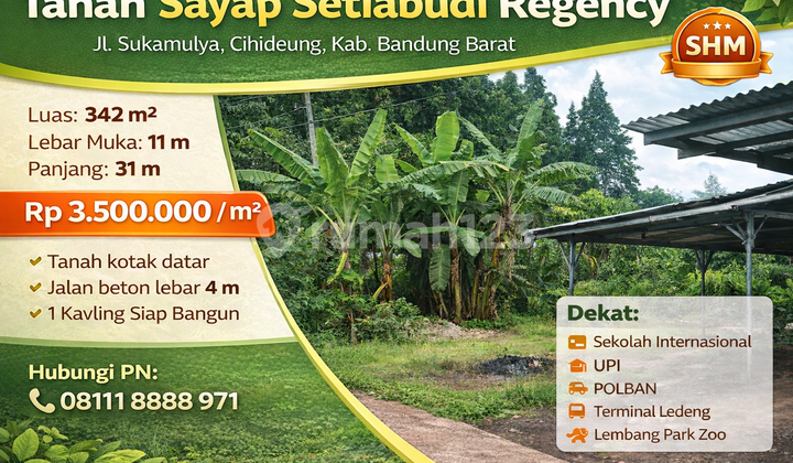 Kavling Datar 342M² di Cihideung - Area Tenang & Akses Mudah