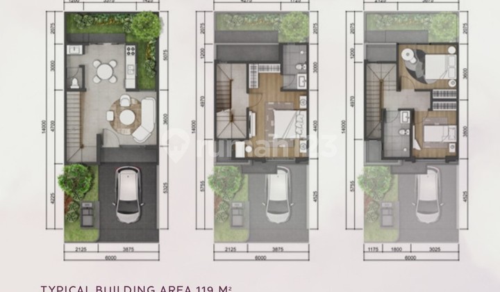 3-Storey House 6X14 3BR Sentarum Asya Cluster Jakarta Garden City 2
