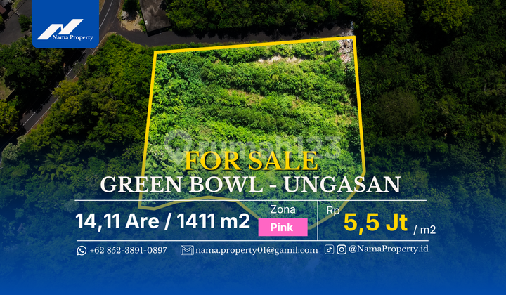 700 M To Green Bowl Beach - Cliffside Terraced Land In Ungasan 700 M To Green Bowl Beach - Cliffside Terraced Land In Ungasan