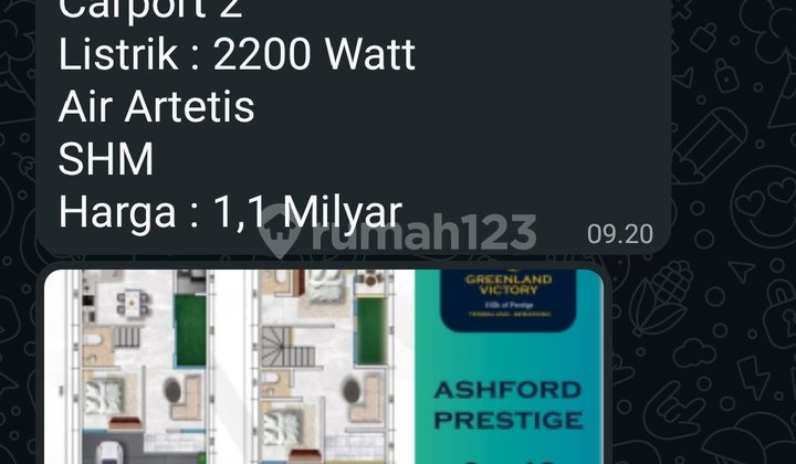 Rumah 2 LT Type Asfhord Ungaran Pemandangan Perbukitan 2