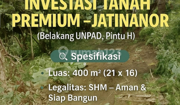 For Sale Freehold Land 414 M2 Jatinangor, Ready to Build &amp; 400 Meters to Unpad