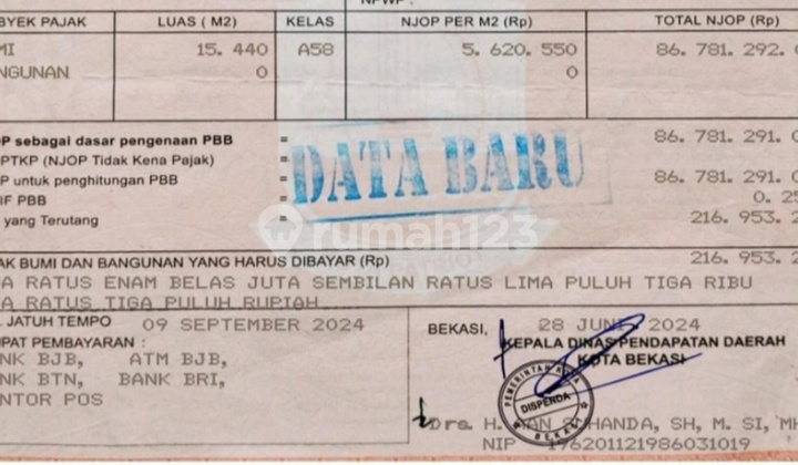 Tanah Harga Dibawah NJOP, 49M Alternatif Cibubur Jatisampurna, Kota Bekasi