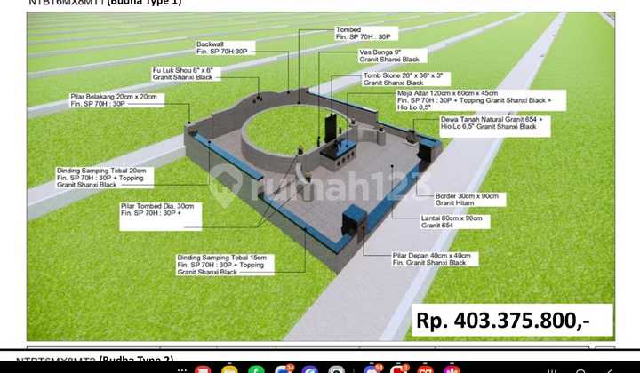 Tanah Makam 96M Cicilan Tanpa Bunga, 1,1M di Lestari Memorial Park di Tanggerang
