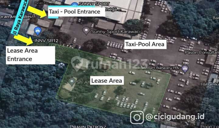 Lahan 2,500 M2 Pinggir Jalan Cocok untuk Bisnis Rental / Pool Dekat Akses Tol Jorr
