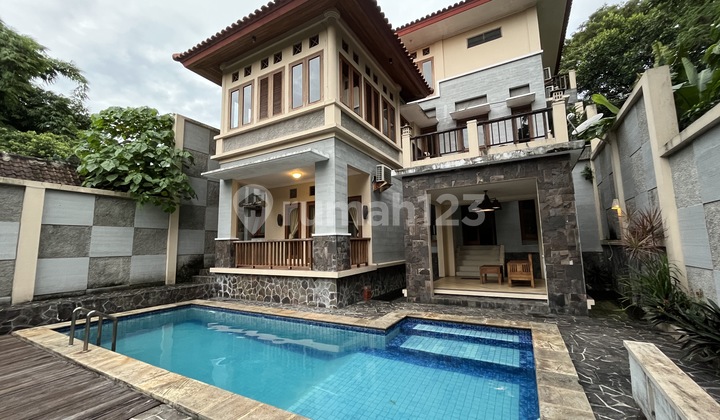 Fully Furnished Villa Peguyangan Bali, River Site Pool