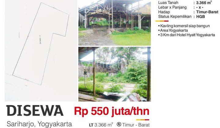 Disewa Kavling Komersial Mini Building Ex Gallery Di Jogjakarta Utara Lal 1