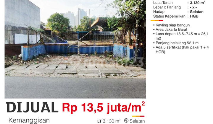 Plot for Sale in Kemanggisan, West Jakarta