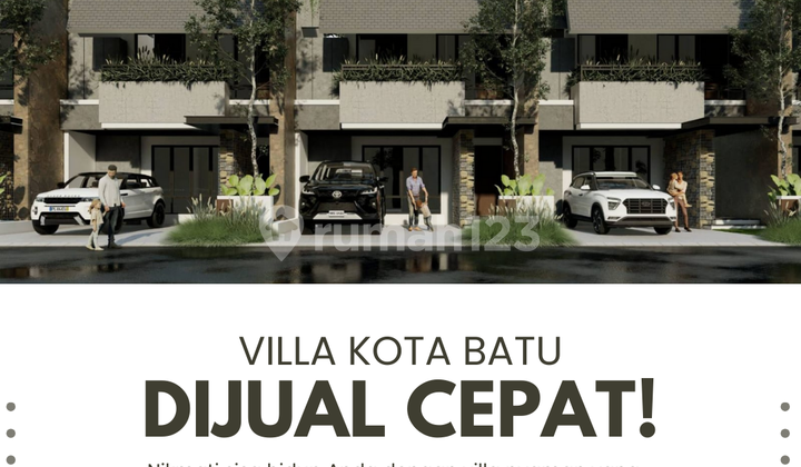 Rumah Villa Batu Strategis Dekat Tempat Wisata