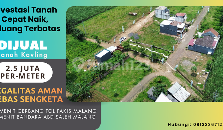SHM 3 Minutes Exit Pakis Malang Toll, Land for Sale SHM 3 Minutes Exit Pakis Malang Toll, Land for Sale