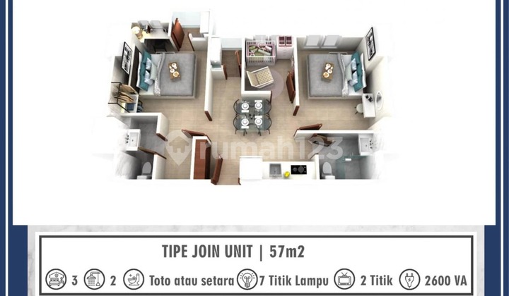 Dijual Apartemen Riverside Pik 2