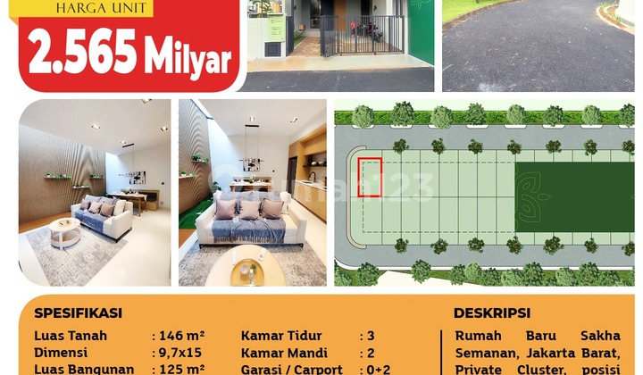 Jual Rumah Baru Sakha Semanan, Jakarta Barat, 9.7×15 M², 2 LT Jual Rumah Baru Sakha Semanan, Jakarta Barat, 9.7×15 M², 2 LT