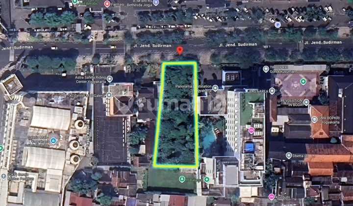 Disewakan Lahan Strategis 1.553 Meter Persegi di Tengah Kota Mangku Jl. Jenderal Sudirman Yogyakarta