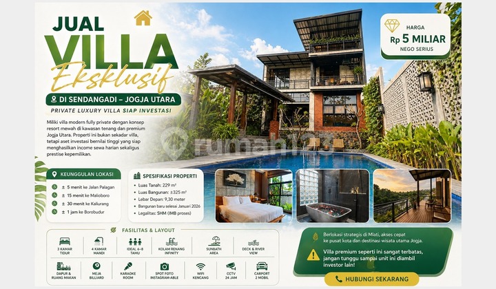 Villa Jogja Utara - High Income Potential Private Luxury Villa