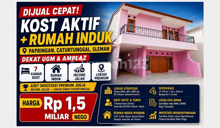 Active Boarding House in Sleman - Income Road Near UGM & Amplaz 2