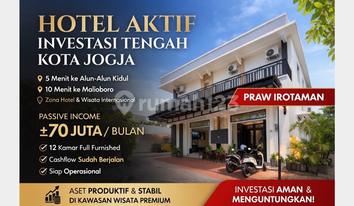 Hotel Prawirotaman Jogja Cashflow 70 Million Monthly Low-Risk Commercial Asset