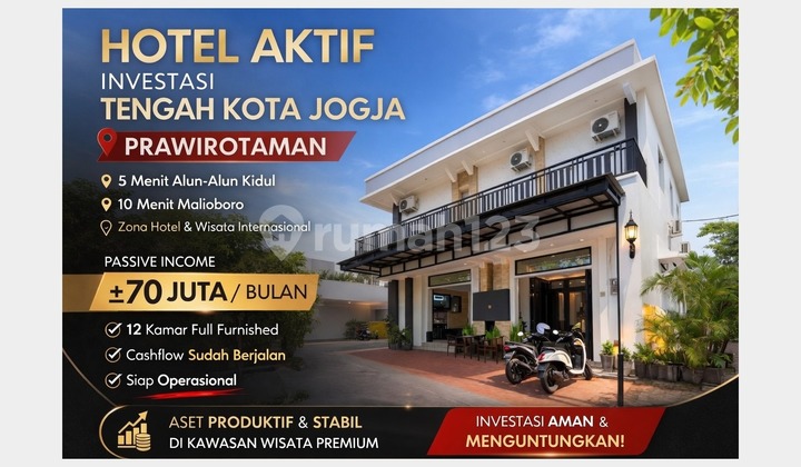 Super Strategis Jual Hotel Pusat Kota Jogja Aset Premium Warisan Keluarga