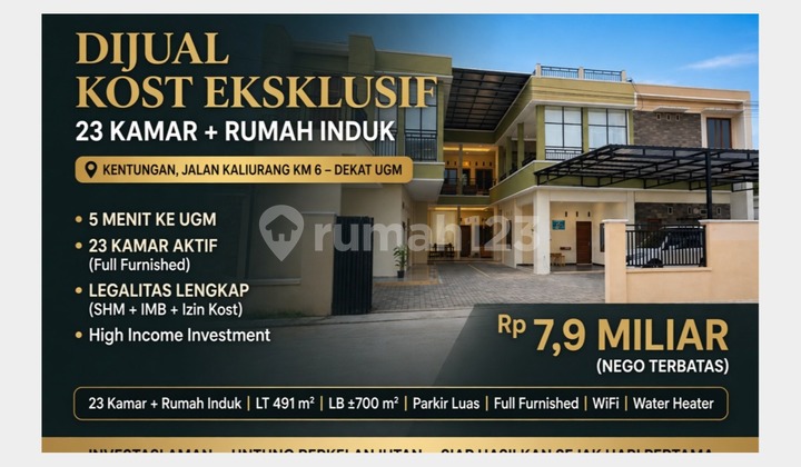 Boarding House for Quick Sale Jakal KM 6 Kentungan 23 Rooms Active Near Gadjah Mada University 1
