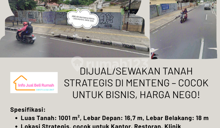Menteng Vacant Land Ready for Investment, Available for Rent or Sale