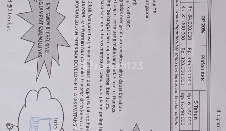 Rumah 1 lantai KPR  DP. 10 jtaan all in. Dan bisa KPR non bank loh 3