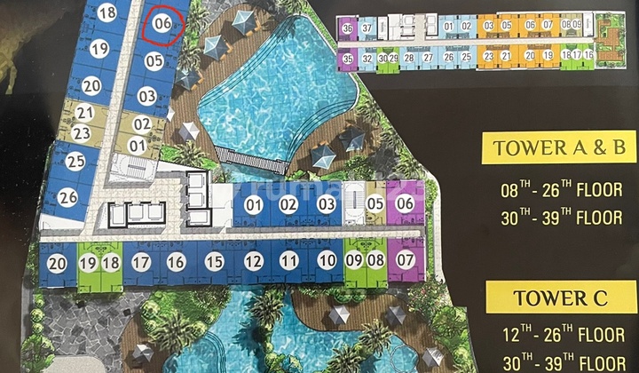 Sell 2 BR+ apartment in Gunawangsa Tidar, empty, central Surabaya. 2